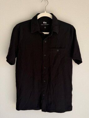 Free Assembly Men's Waffle Knit Button-Up Shirt Short Sleeve Size Small Casual